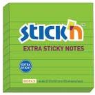 Notesy samoprzylepne Extra Sticky, zielony neonowy linie - 101 x 101 mm
