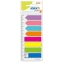 Zakadki indeksujce stick´n, mix 8 kolorw neonowych po 25 karteczek - 45 x 12 mm + 12 cm linijka