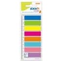 Zakadki indeksujce stick´n, mix 8 kolorw neonowych po 25 karteczek - 45 x 12 mm + 12 cm linijka (zwyke + strzaki)