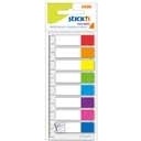 Zakadki indeksujce stick´n, mix 8 kolorw neonowych po 15 karteczek - 45 x 12 mm + 12 cm linijka (kolorowe zakoczenia)