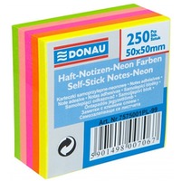 Karteczki samoprzylepne DONAU, mix kolorw neon / 50 x 50 mm