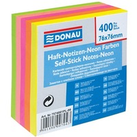 Karteczki samoprzylepne DONAU, mix kolorw neon / 76 x 76 mm