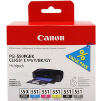 CANON 6496B005 PGI-550/CLI-551 PGBK/C/M/Y/BK/GY Multi Pack