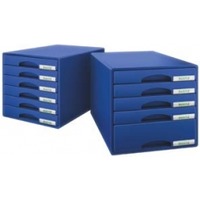 Pojemnik z szufladami Leitz PLUS, 6 szuflad, niebieski