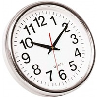Zegar cienny Q-CONNECT, 28 x 4, 0 cm, srebrny