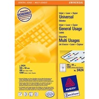 Uniwersalne etykiety na arkuszu A4 pakowane po 100 arkuszy, 105 x 48, 3424