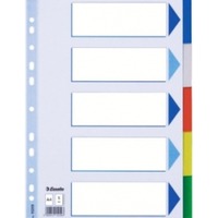 Przekadki plastikowe kolorowe Esselte, A5 - 5 kart