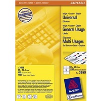 Uniwersalne etykiety na arkuszu A4 pakowane po 100 arkuszy, 97 x 42, 3, 3659