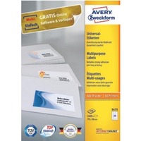 Uniwersalne etykiety na arkuszu A4 pakowane po 25 + 5 arkuszy EXTRA!, 64 x 36 / 6170