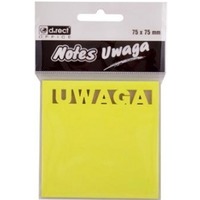 Notes samoprzylepny TEXT, 50 kartek - 75 x 75 mm, UWAGA